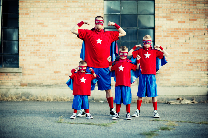 This super dad knows how to raise some superhero boys.